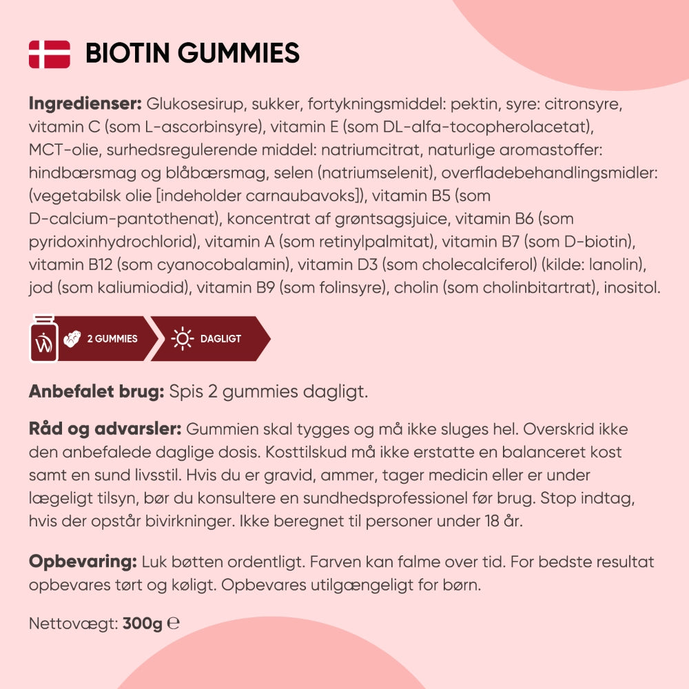 Biotin Vingummier 450 mcg