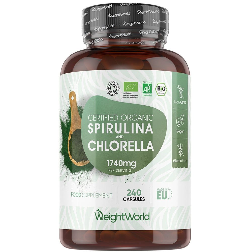 Øko spirulina og chlorella 1740 mg