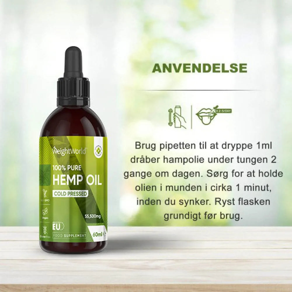 100% Rent Koldpresset Hampefrøolie