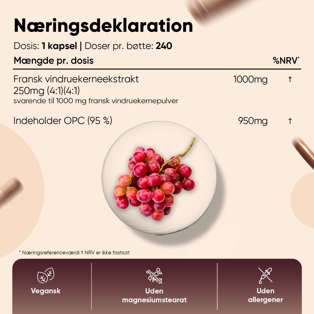 Vindruekerneekstrakt (OPC) 1000mg