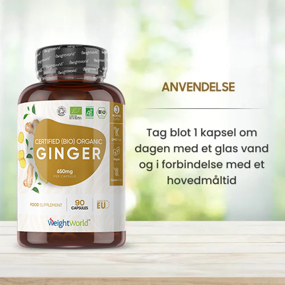 Økologisk ingefær 650 mg