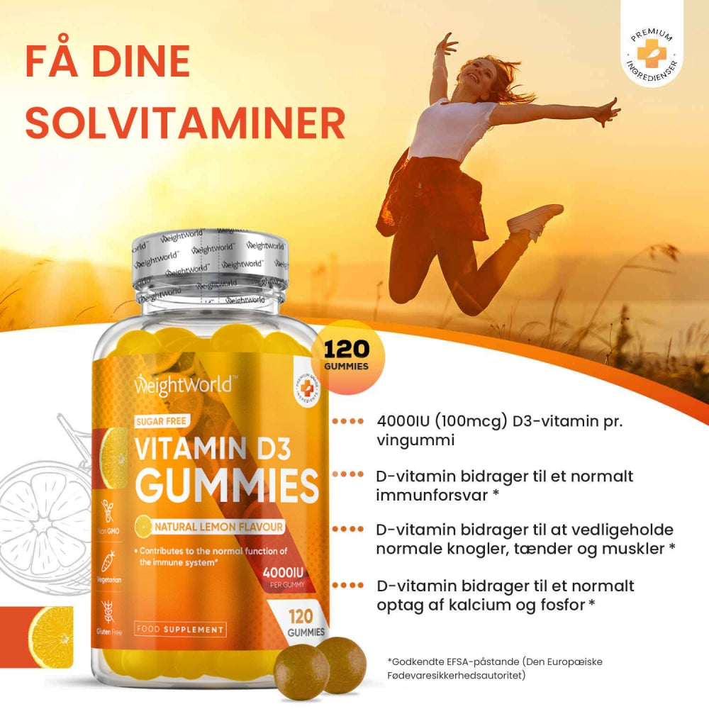 D3-vitamin-vingummier 100 mcg