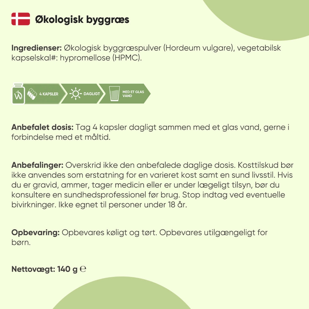 Øko Byggræs Kapsler 2000mg
