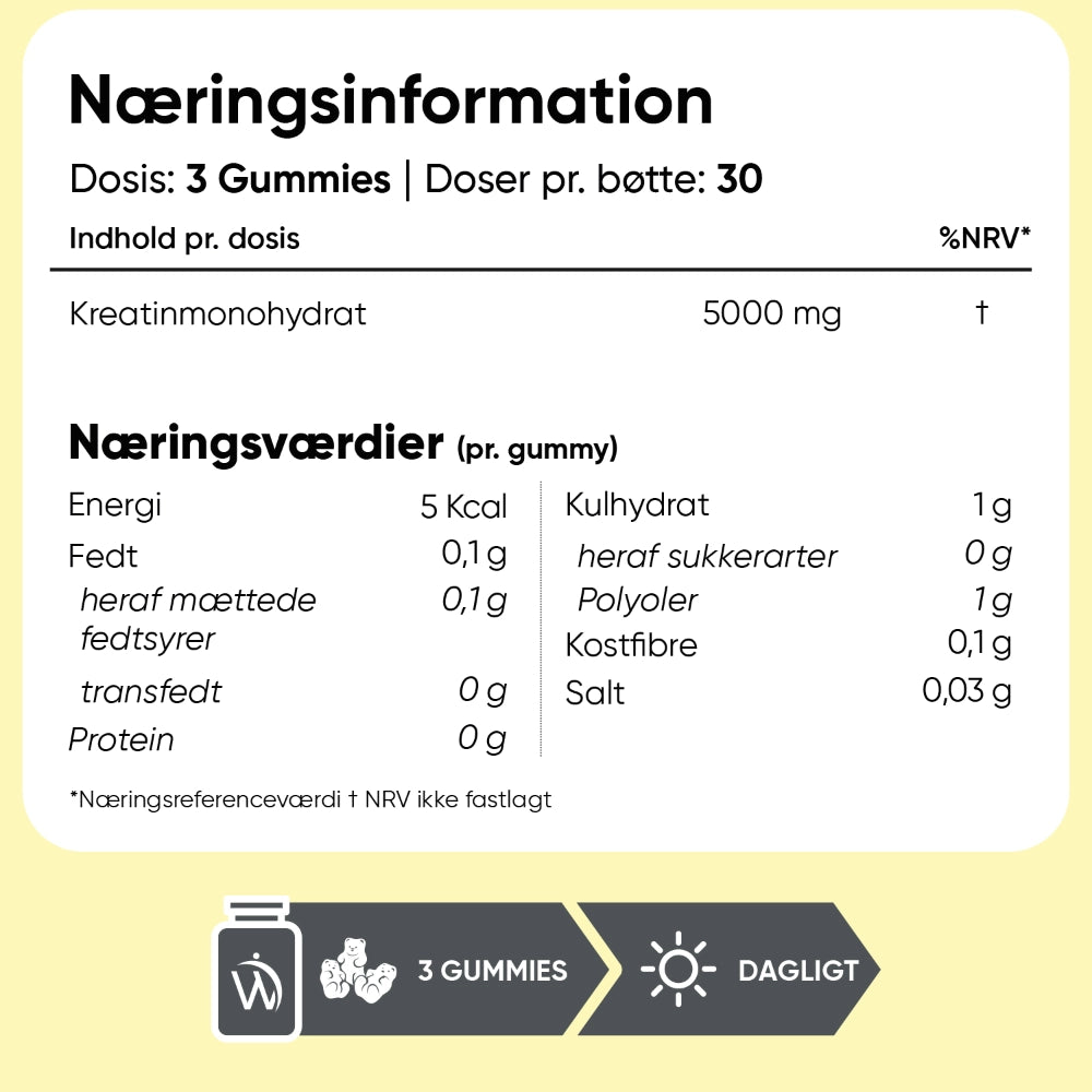 Kreatin Vingummier 5000 mg
