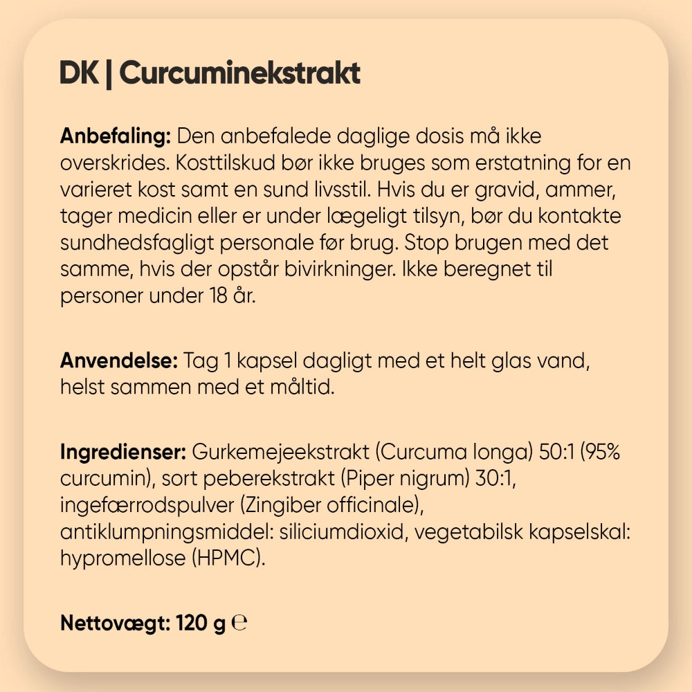 Curcumin + ingefær 500 mg