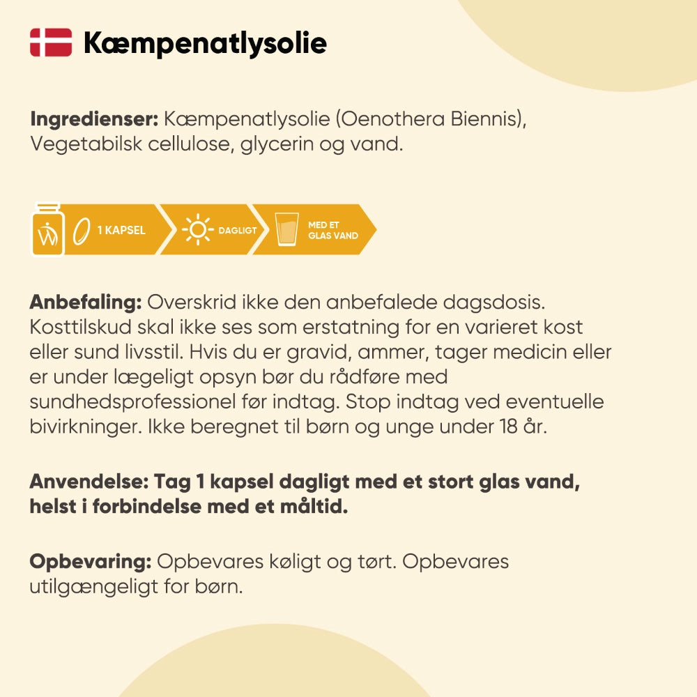 Kæmpenatlysolie-kapsler 1000 mg
