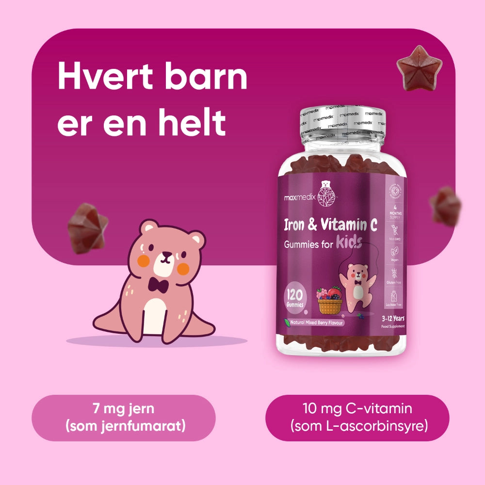 Jern + C-vitamin-vingummier til børn
