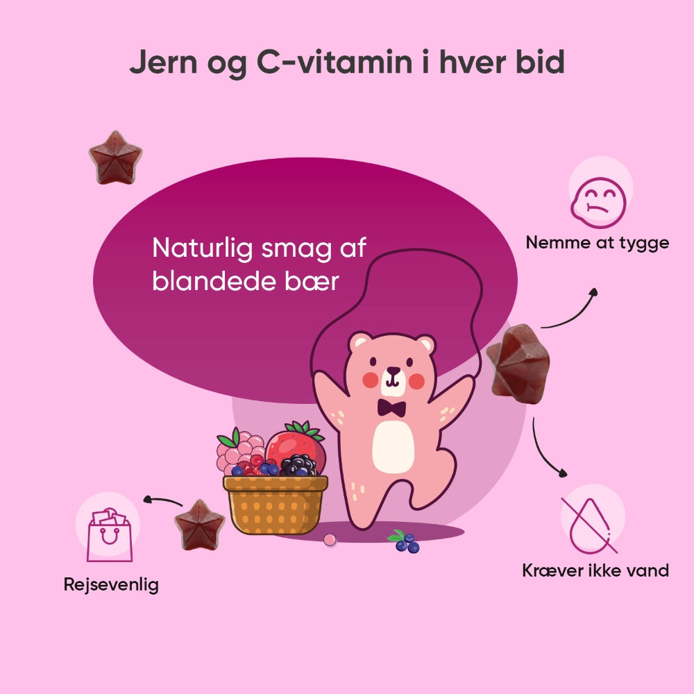 Jern + C-vitamin-vingummier til børn