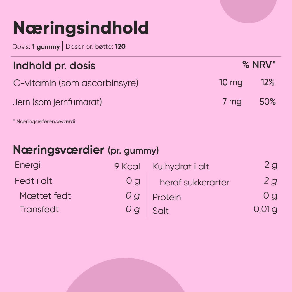 Jern + C-vitamin-vingummier til børn