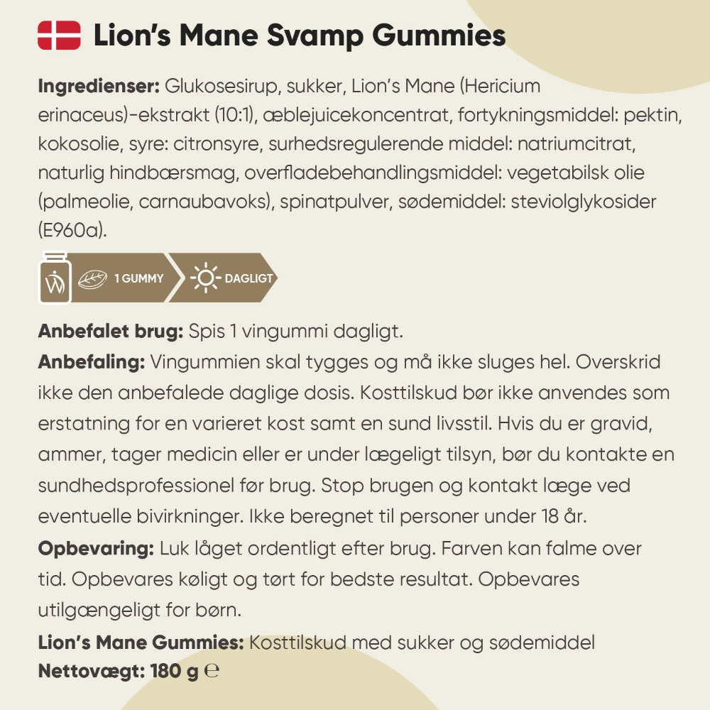 Lion's mane vingummier (2000mg)