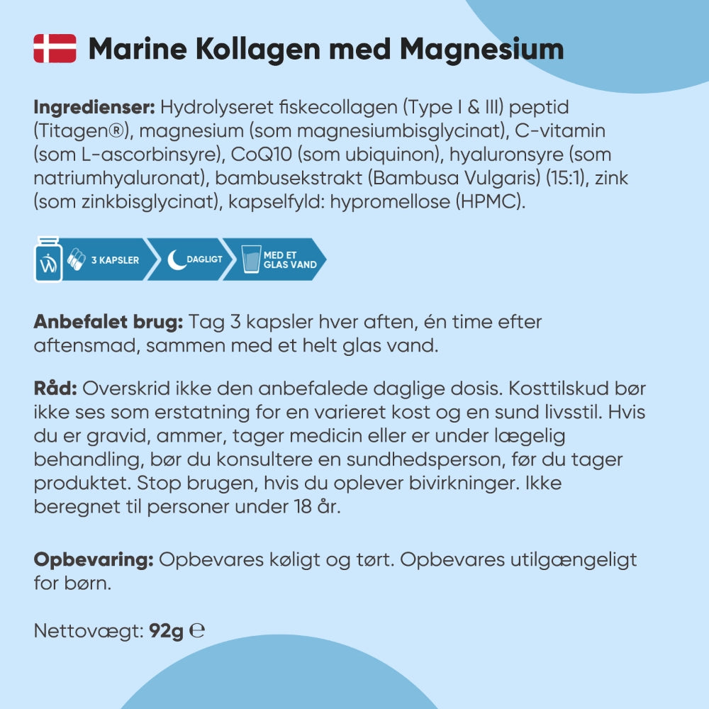 Marine Kollagen med Magnesium 1200mg