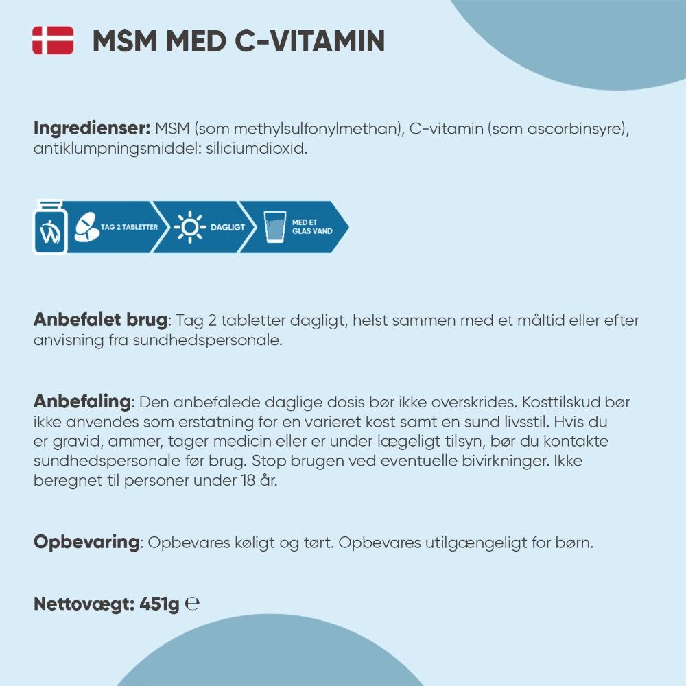 MSM med C-vitamin 2500 mg