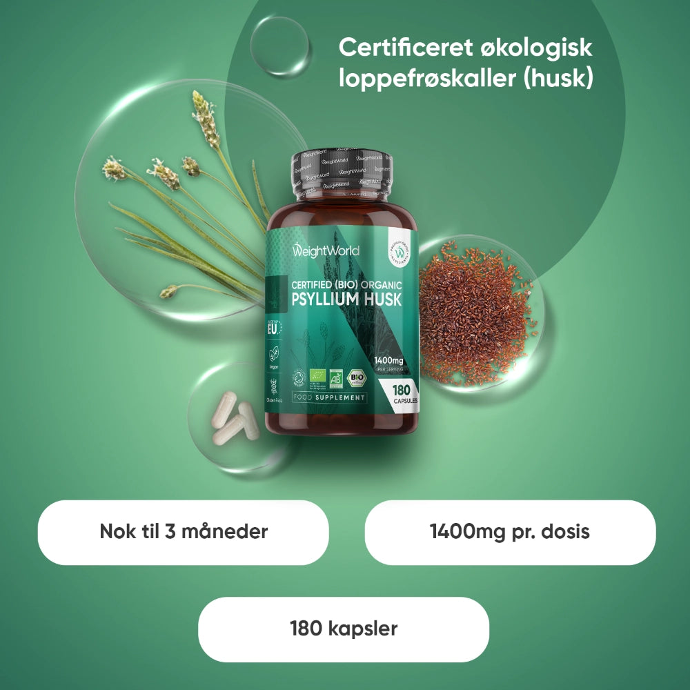 Økologiske Loppefrøskaller 1400mg