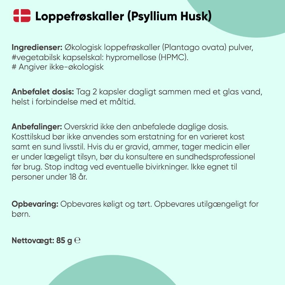 Økologiske Loppefrøskaller 1400mg
