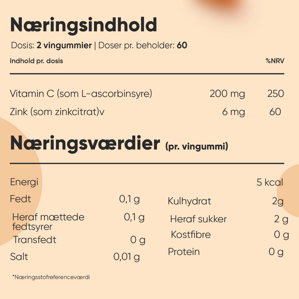 C-Vitamin + Zink Gummies 206mg