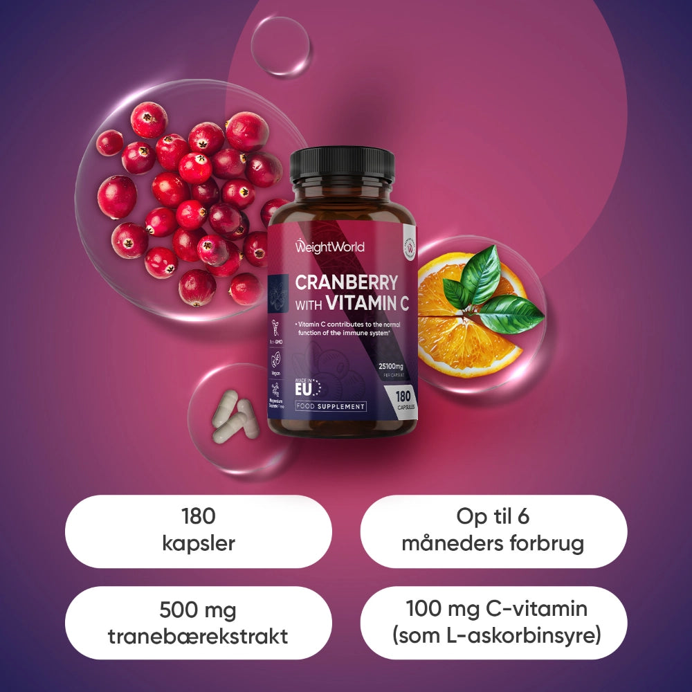 Tranebær m. C-vitamin 25100 mg