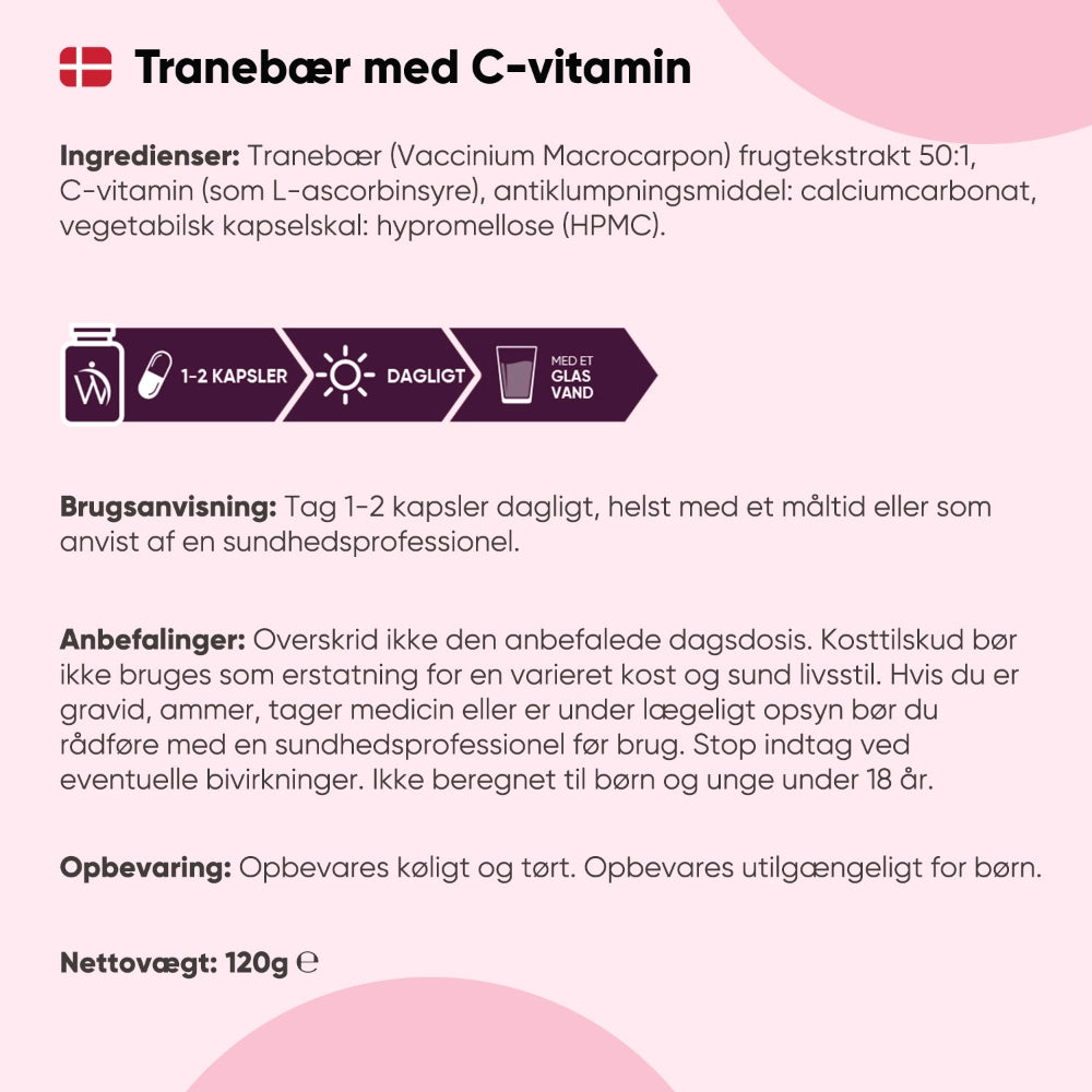 Tranebær m. C-vitamin 25100 mg