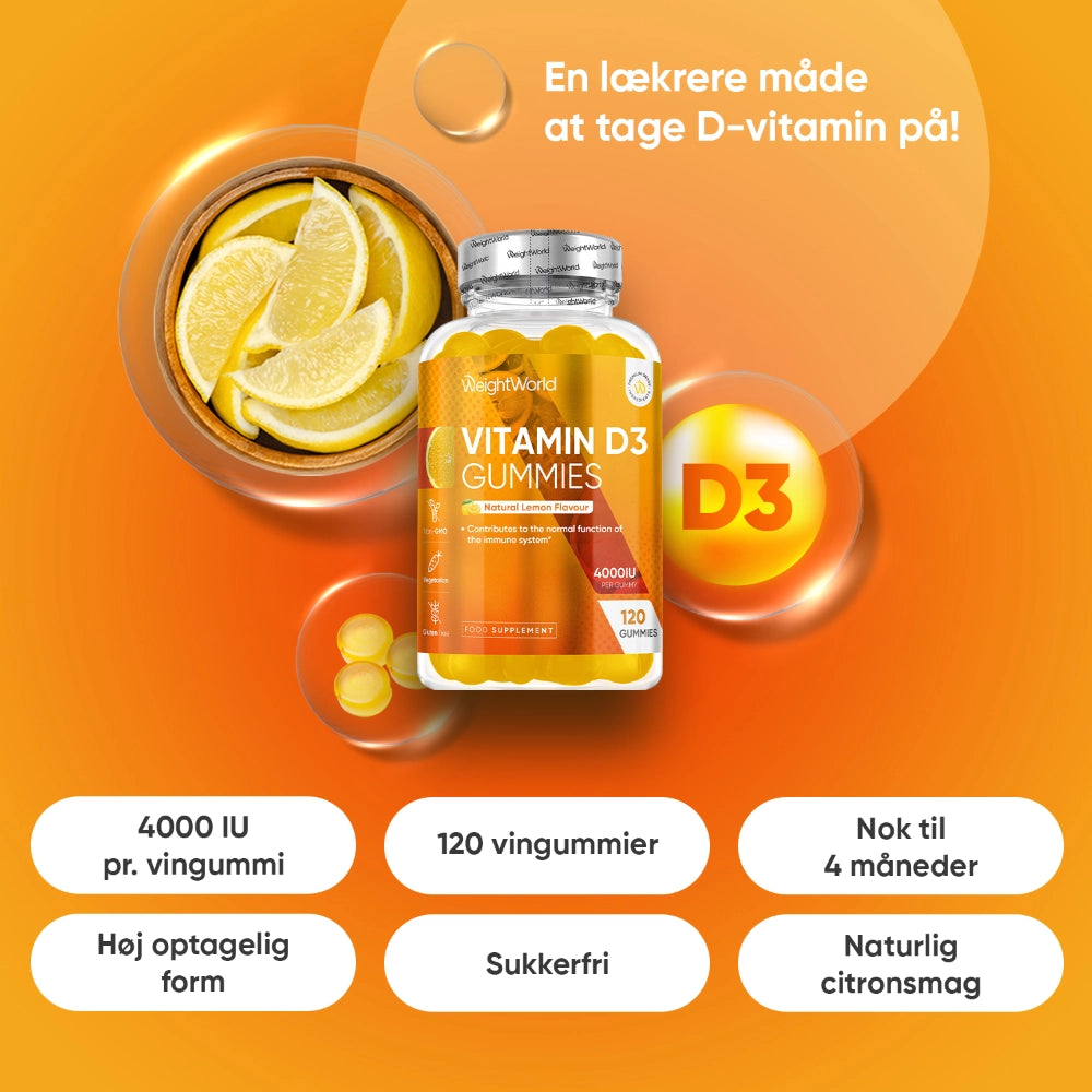 D3-vitamin-vingummier 100 mcg