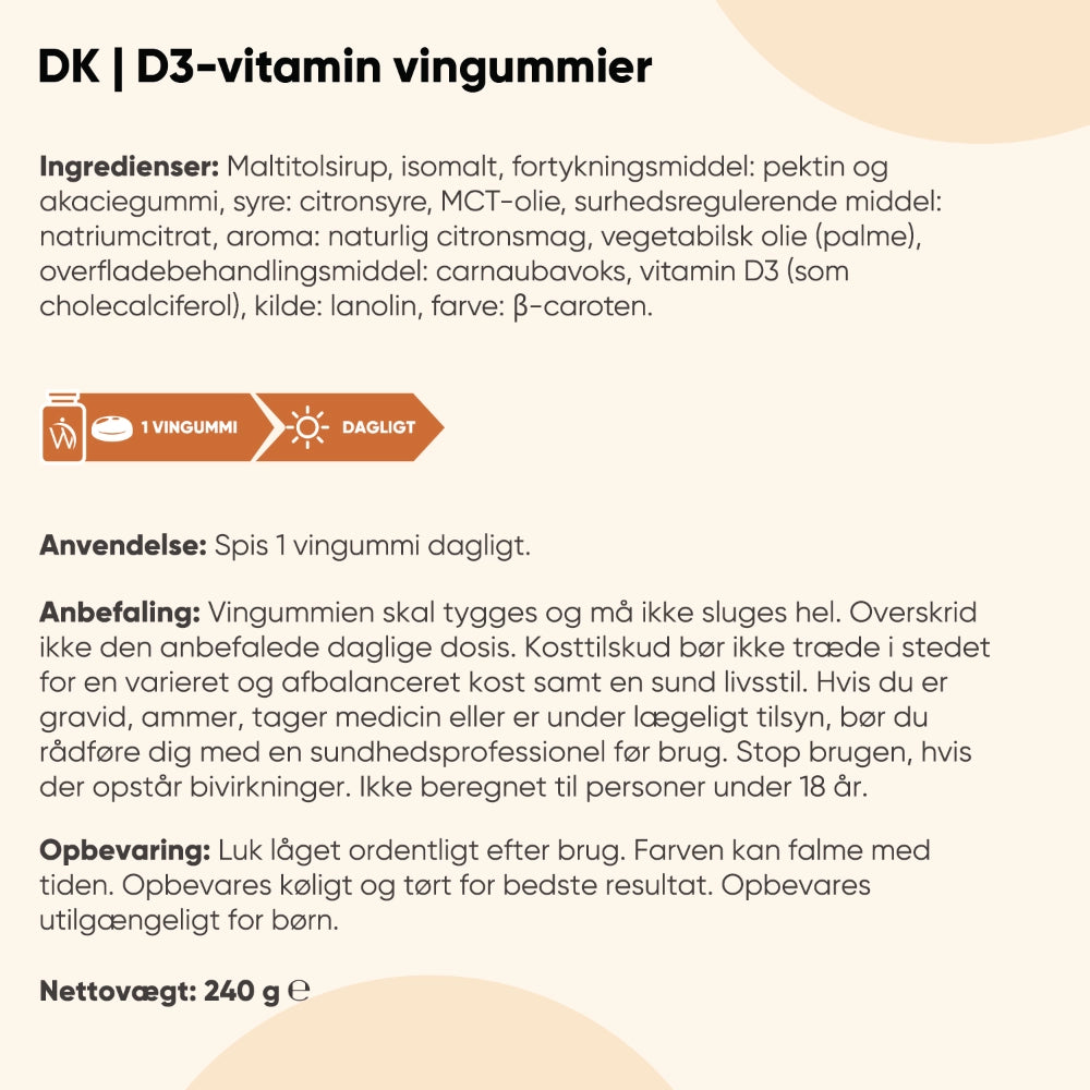 D3-vitamin-vingummier 100 mcg